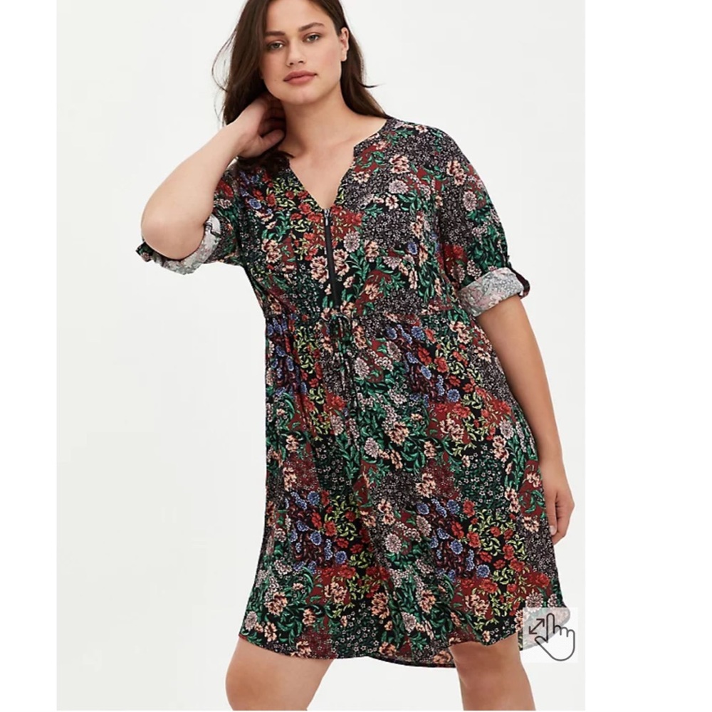 Torrid floral high low shirt dress NWT